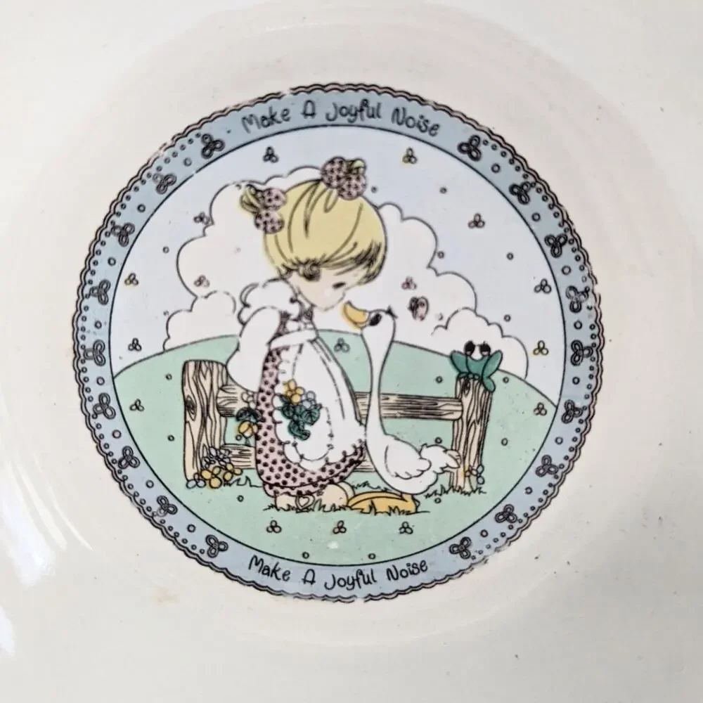 Vintage 1992 Precious Moments “Make a Joyful Noise” Bowls – 7” Wide Ceramic